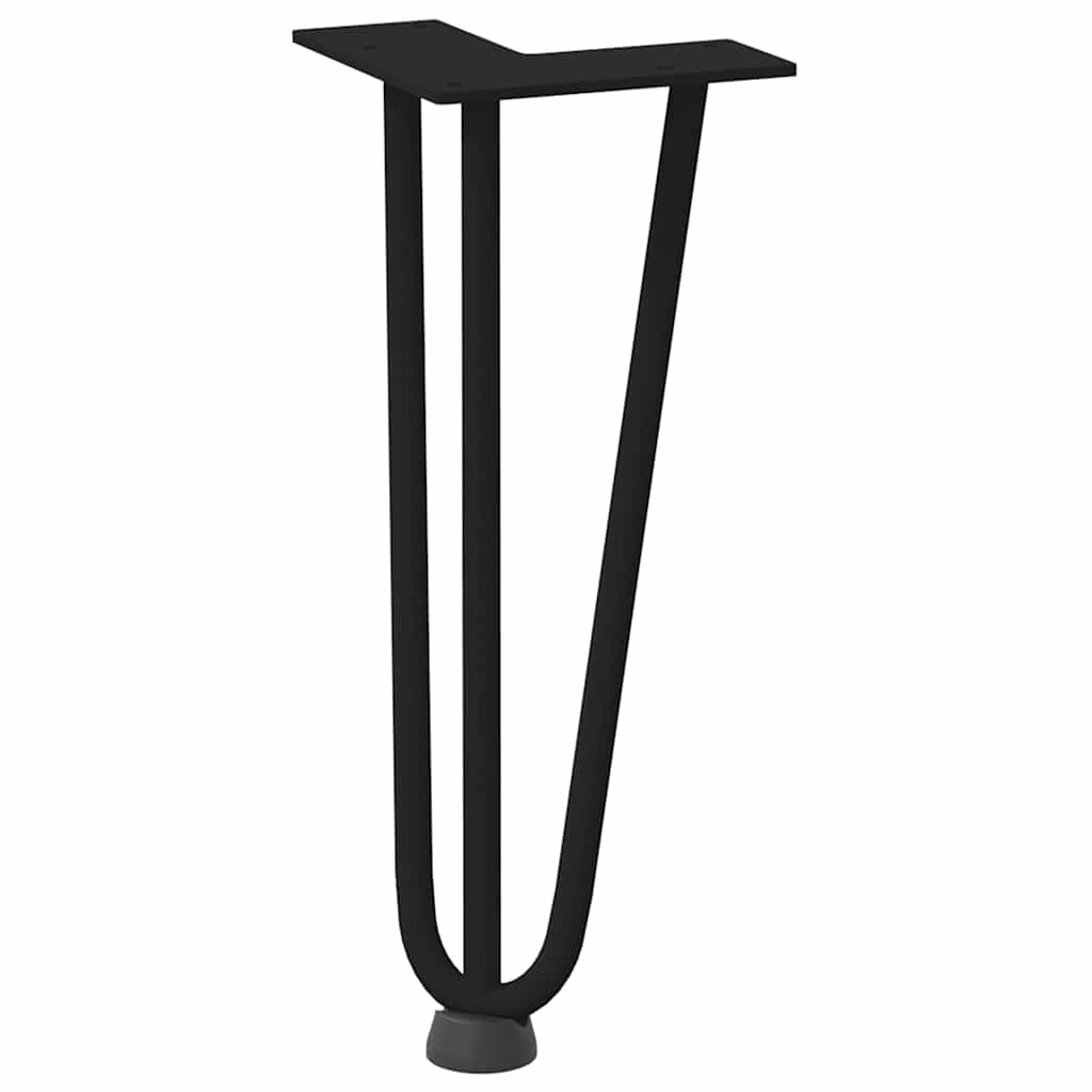 Gambe per Tavolo a Forcina 4 pz Nero 30 cm in Acciaio Massiccio - homemem39