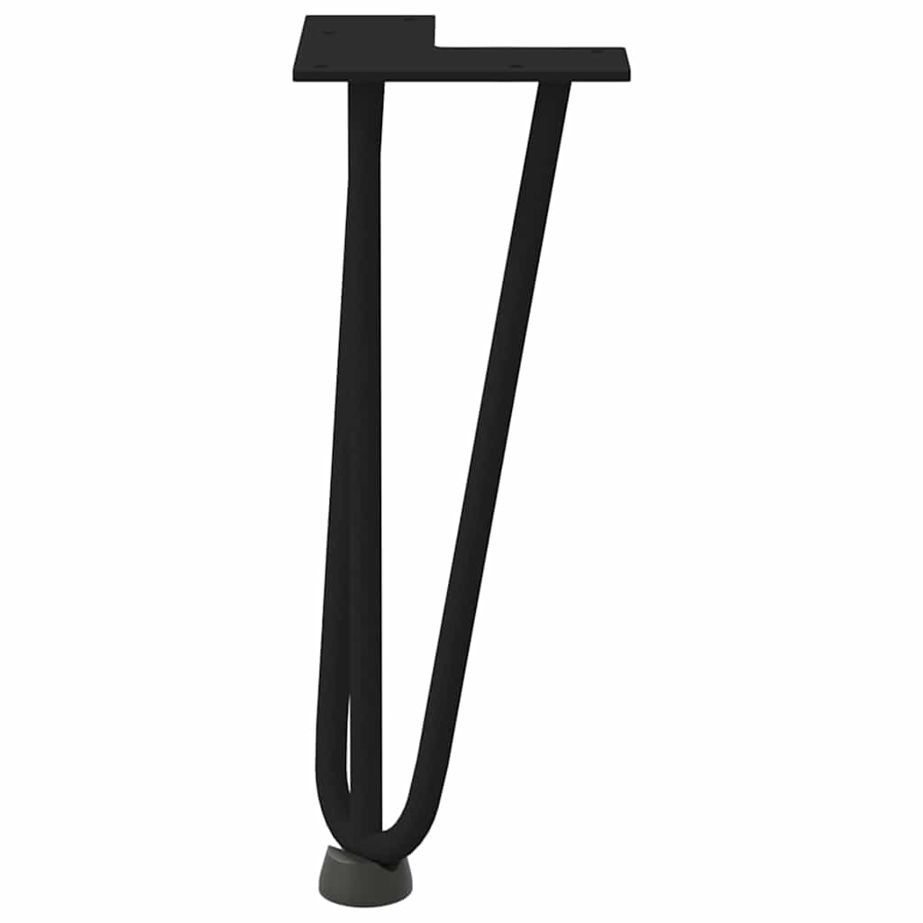 Gambe per Tavolo a Forcina 4 pz Nero 30 cm in Acciaio Massiccio - homemem39