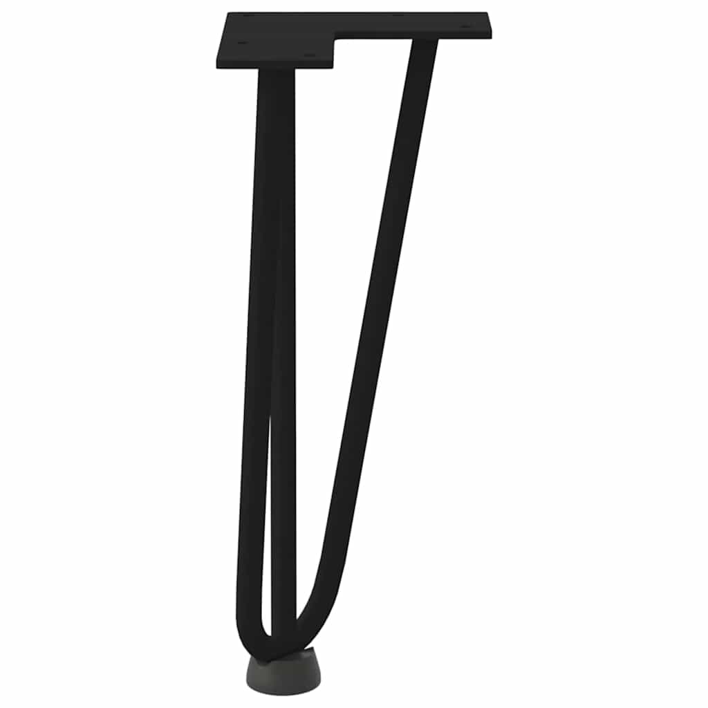 Gambe per Tavolo a Forcina 4 pz Nero 30 cm in Acciaio Massiccio - homemem39