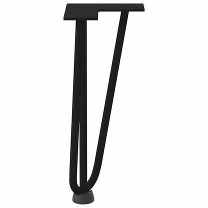 Gambe per Tavolo a Forcina 4 pz Nero 30 cm in Acciaio Massiccio - homemem39