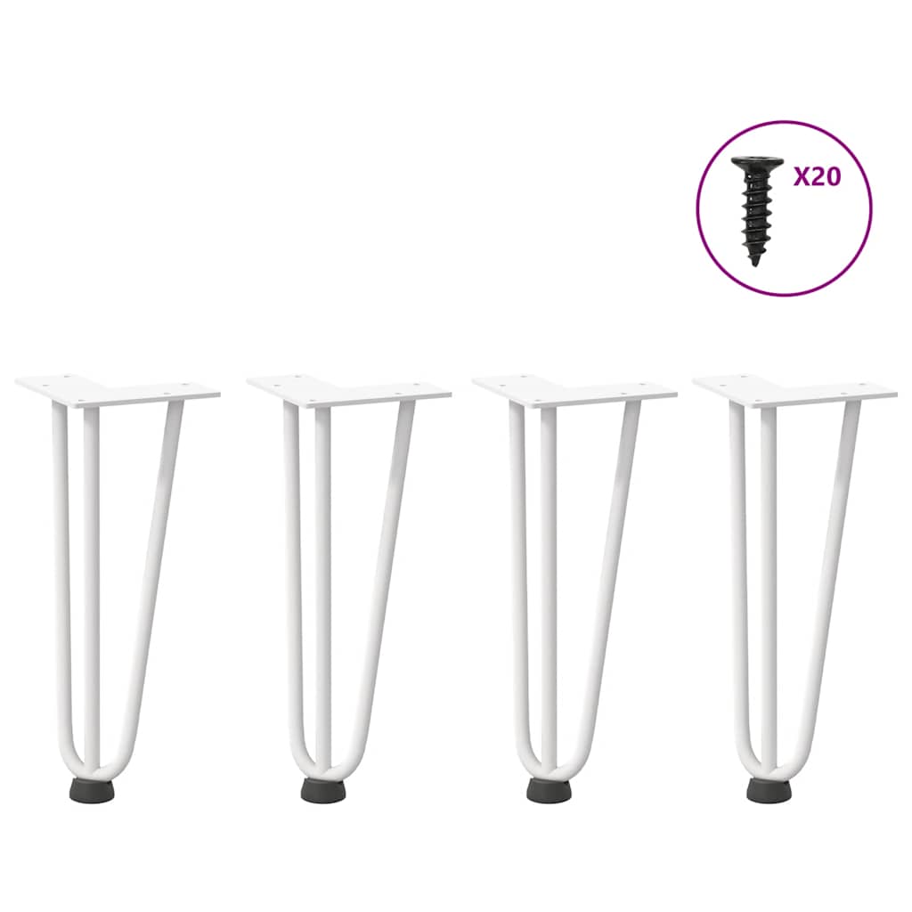 Gambe a forcina per tavolino 4 pz bianche 30 cm