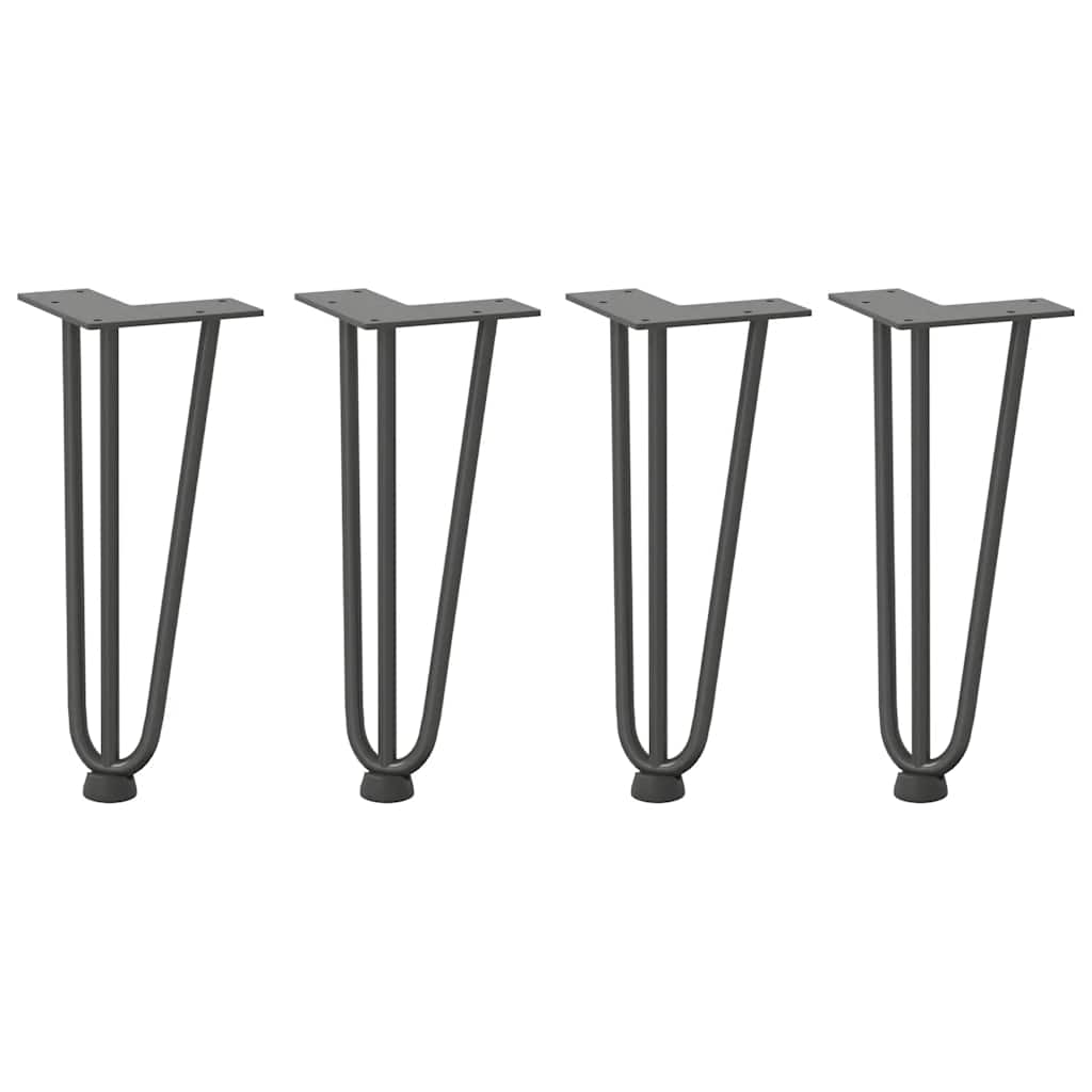 Gambe Tavolo a Forcina 4 pz Antracite 30 cm Acciaio Massiccio - homemem39