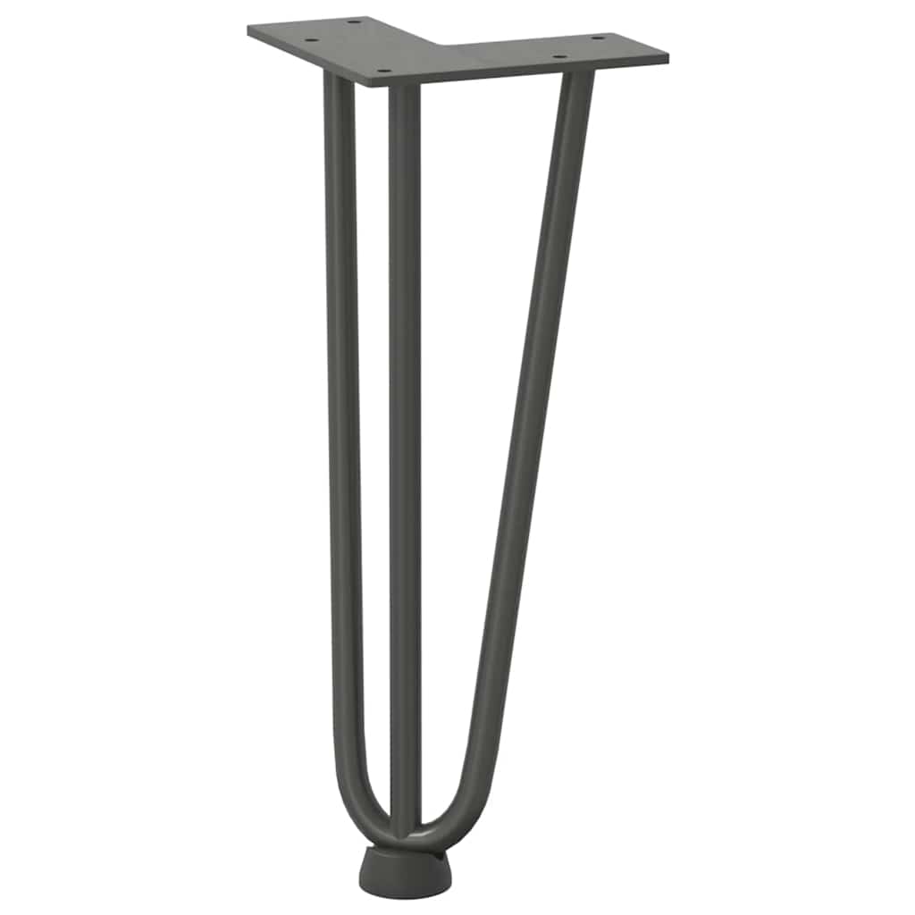 Gambe Tavolo a Forcina 4 pz Antracite 30 cm Acciaio Massiccio - homemem39