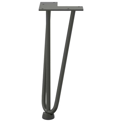 Gambe Tavolo a Forcina 4 pz Antracite 30 cm Acciaio Massiccio - homemem39