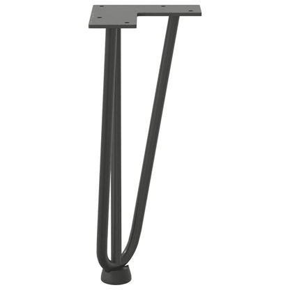 Gambe Tavolo a Forcina 4 pz Antracite 30 cm Acciaio Massiccio - homemem39