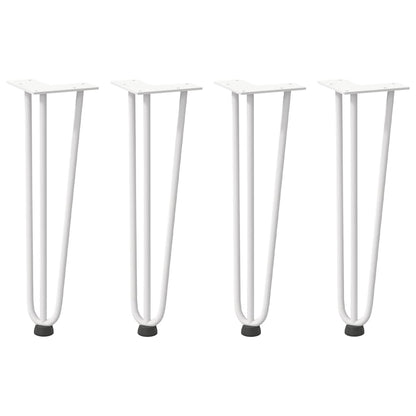 Gambe per Tavolo a Forcina 4 pz Bianco 42 cm Acciaio Massiccio - homemem39