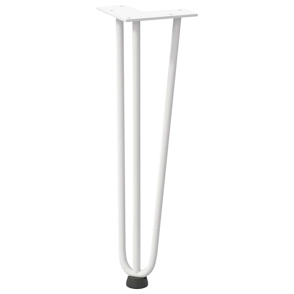 Gambe per Tavolo a Forcina 4 pz Bianco 42 cm Acciaio Massiccio - homemem39