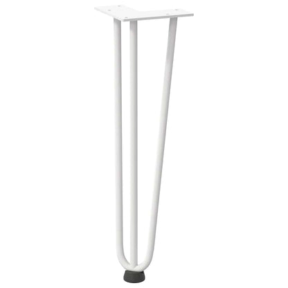 Gambe per Tavolo a Forcina 4 pz Bianco 42 cm Acciaio Massiccio - homemem39