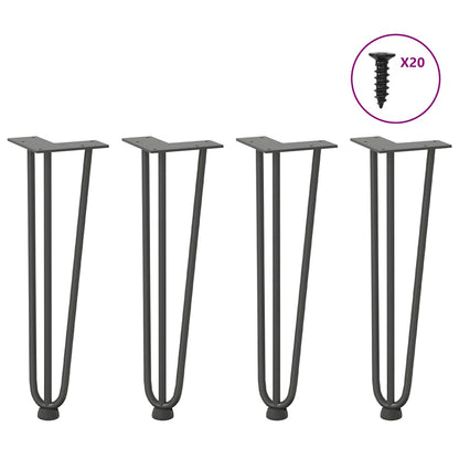 Gambe Tavolo a Forcina 4 pz Antracite 42 cm Acciaio Massiccio - homemem39