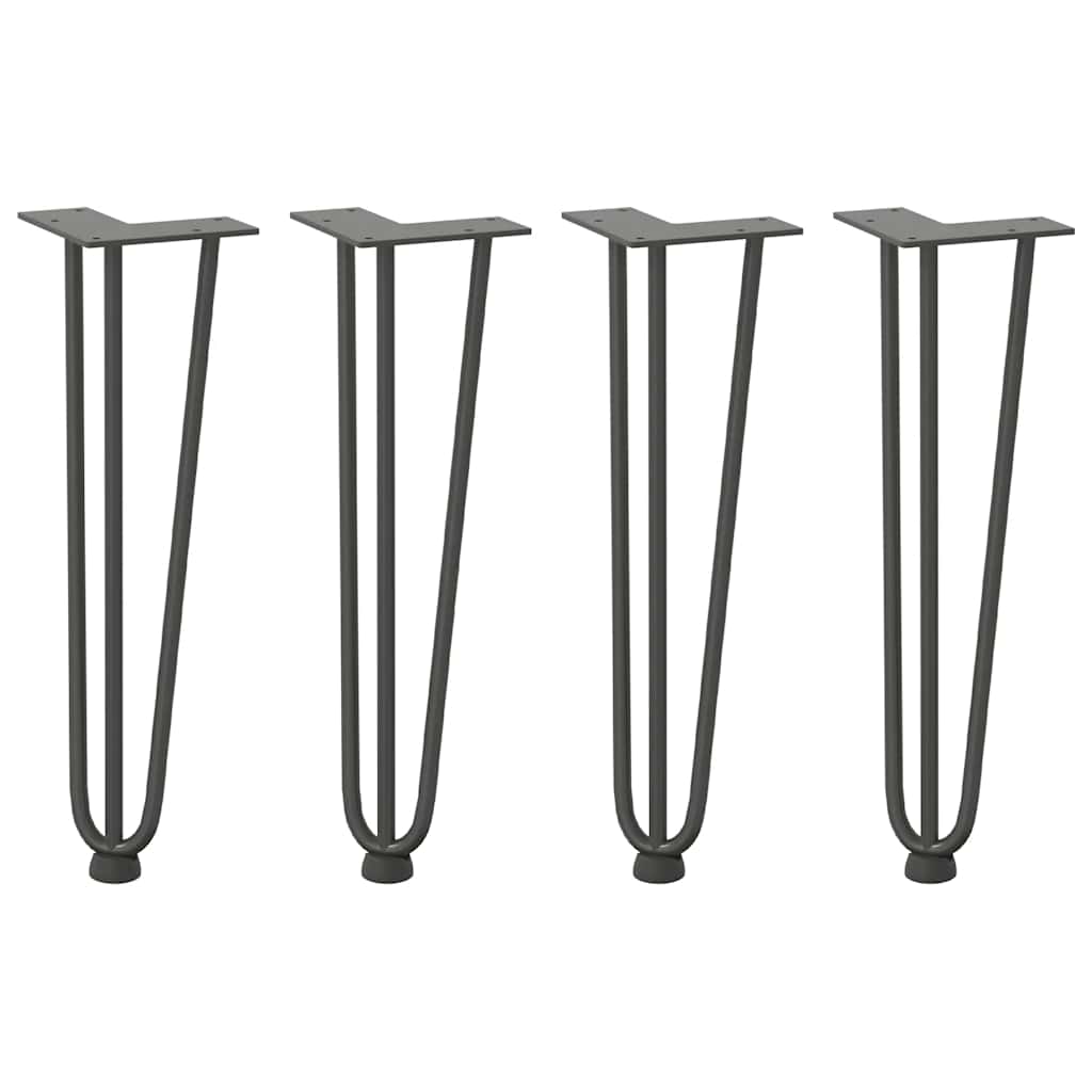 Gambe Tavolo a Forcina 4 pz Antracite 42 cm Acciaio Massiccio - homemem39