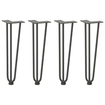 Gambe Tavolo a Forcina 4 pz Antracite 42 cm Acciaio Massiccio - homemem39