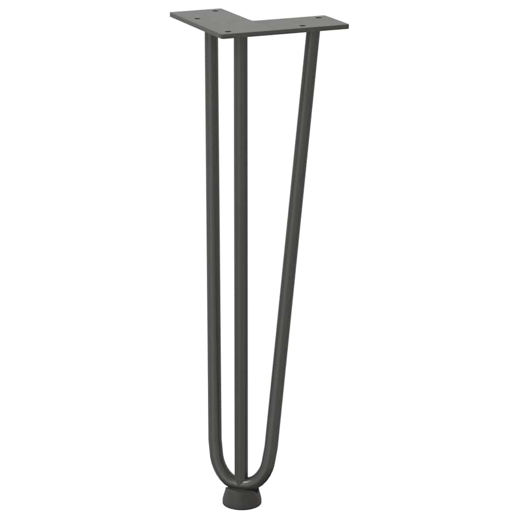 Gambe Tavolo a Forcina 4 pz Antracite 42 cm Acciaio Massiccio - homemem39