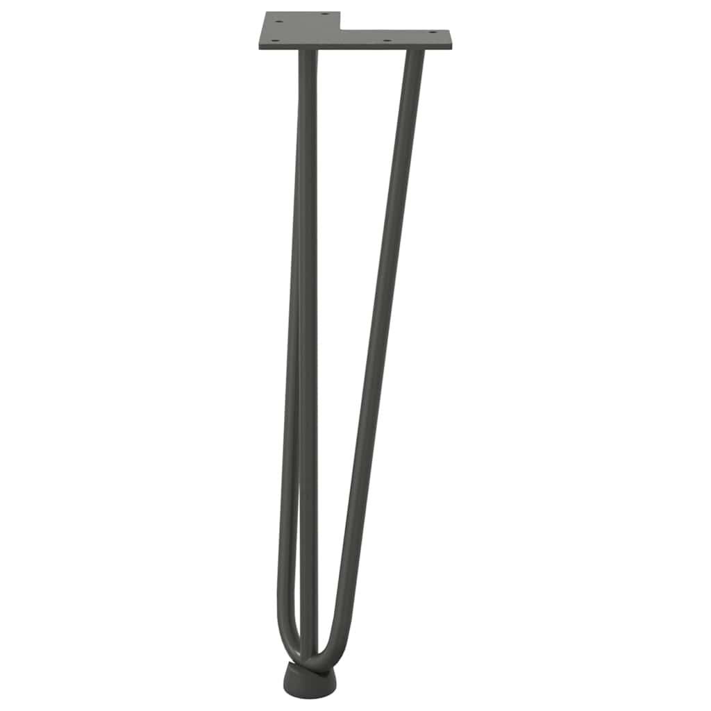 Gambe Tavolo a Forcina 4 pz Antracite 42 cm Acciaio Massiccio - homemem39