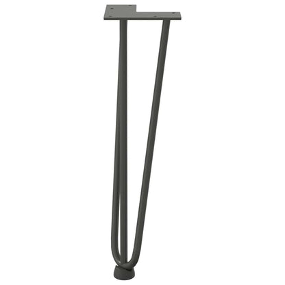Gambe Tavolo a Forcina 4 pz Antracite 42 cm Acciaio Massiccio - homemem39