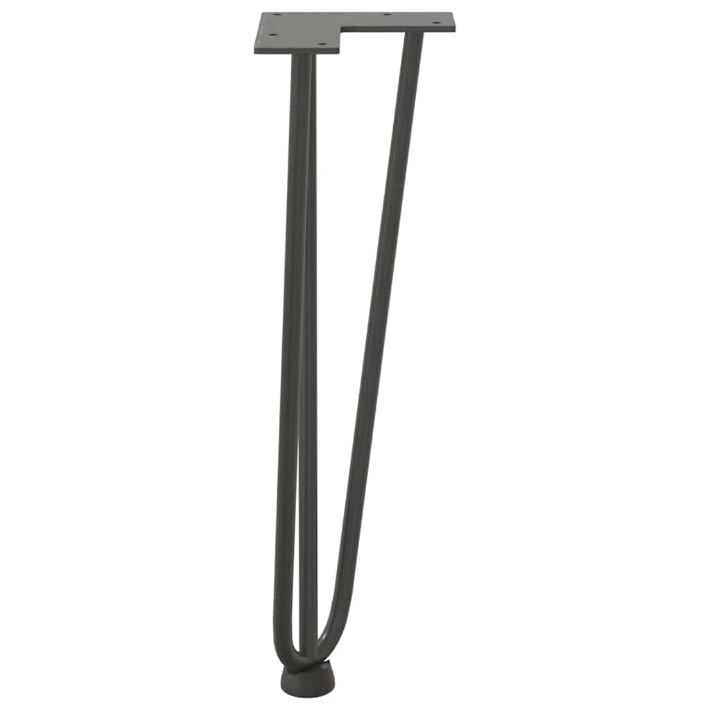 Gambe Tavolo a Forcina 4 pz Antracite 42 cm Acciaio Massiccio - homemem39
