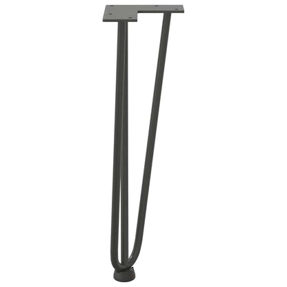 Gambe Tavolo a Forcina 4 pz Antracite 42 cm Acciaio Massiccio - homemem39