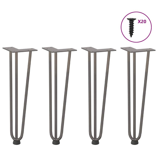 Gambe Tavolo a Forcina 4 pz 42 cm Acciaio Massiccio - homemem39