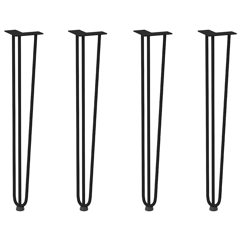 Gambe per Tavolo a Forcina 4 pz Nero 72 cm in Acciaio Massiccio - homemem39