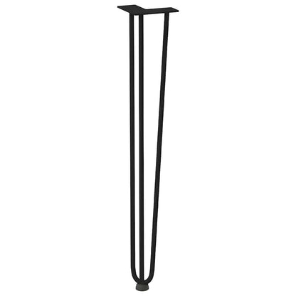 Gambe per Tavolo a Forcina 4 pz Nero 72 cm in Acciaio Massiccio - homemem39