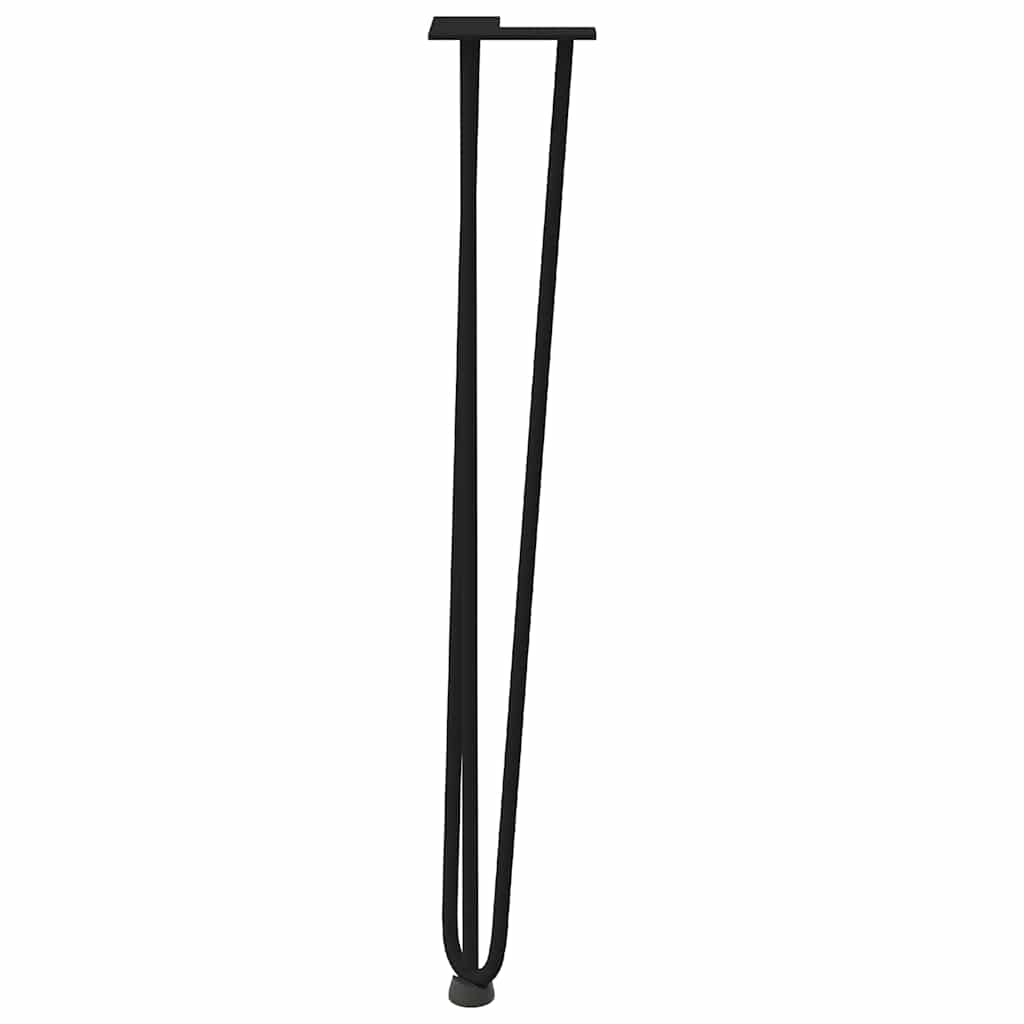 Gambe per Tavolo a Forcina 4 pz Nero 72 cm in Acciaio Massiccio - homemem39