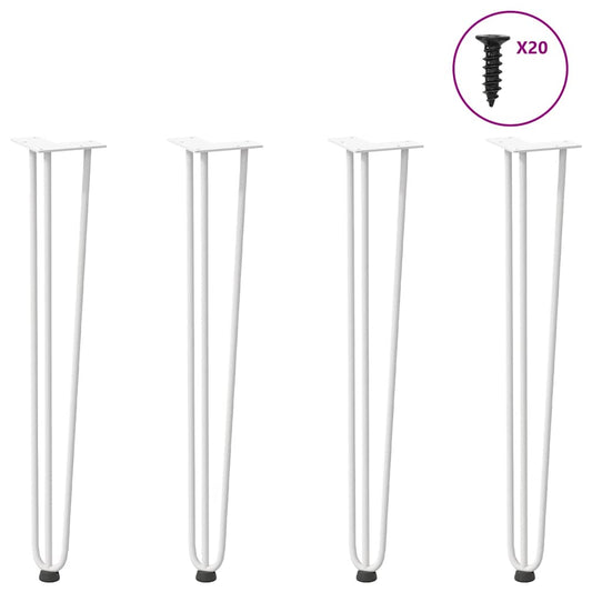 Gambe per Tavolo a Forcina 4 pz Bianco 72 cm Acciaio Massiccio - homemem39