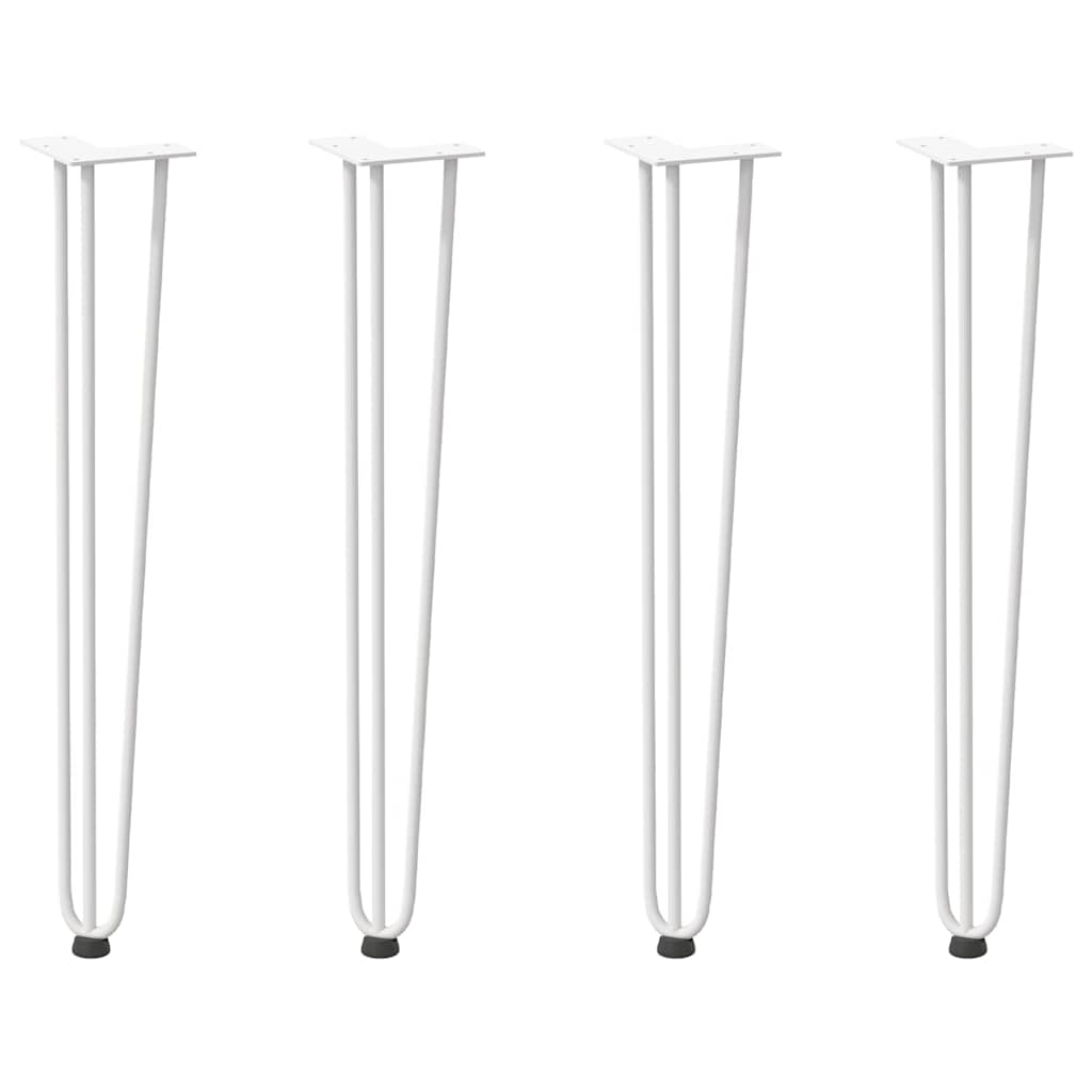Gambe per Tavolo a Forcina 4 pz Bianco 72 cm Acciaio Massiccio - homemem39