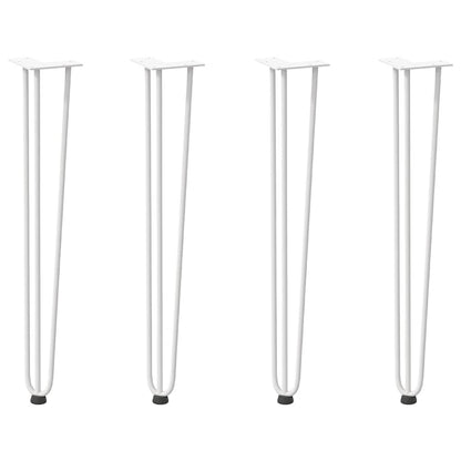 Gambe per Tavolo a Forcina 4 pz Bianco 72 cm Acciaio Massiccio - homemem39