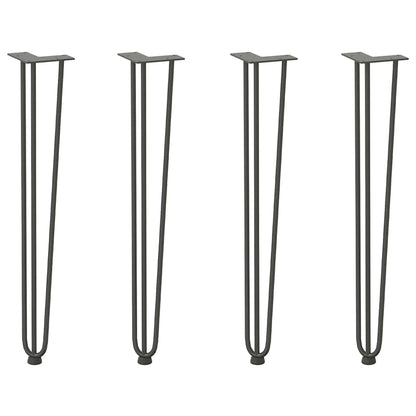 Gambe Tavolo a Forcina 4 pz Antracite 72 cm Acciaio Massiccio - homemem39