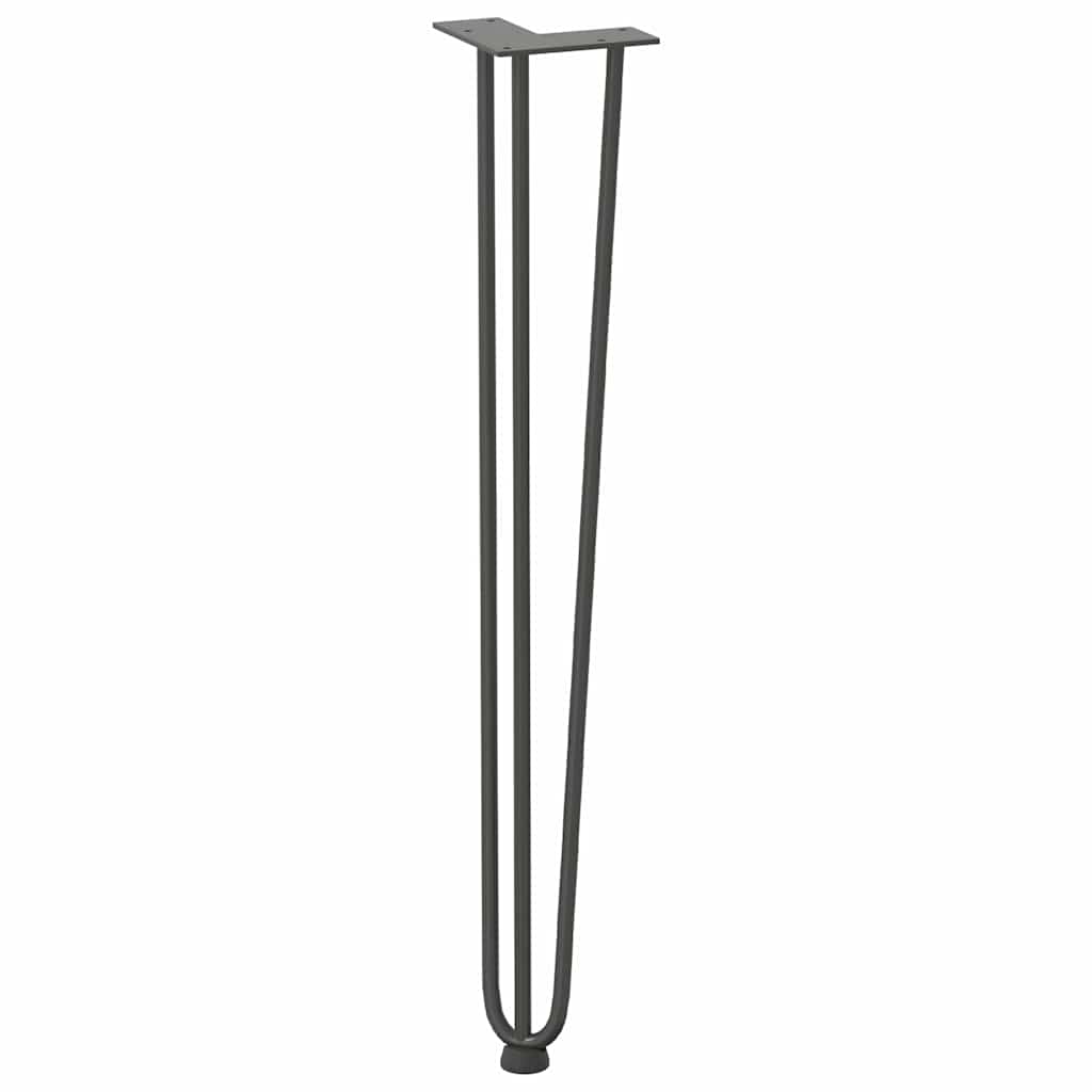 Gambe Tavolo a Forcina 4 pz Antracite 72 cm Acciaio Massiccio - homemem39