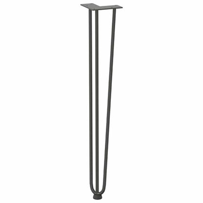Gambe Tavolo a Forcina 4 pz Antracite 72 cm Acciaio Massiccio - homemem39