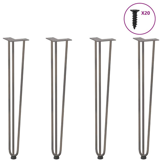 Gambe Tavolo a Forcina 4 pz 72 cm Acciaio Massiccio - homemem39