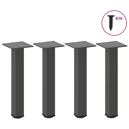 Gambe per Tavolino 4 pz Antracite 30-32 cm Acciaio - homemem39