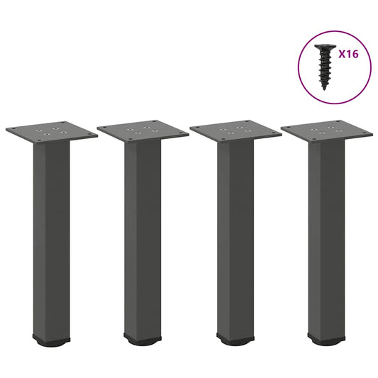 Gambe per Tavolino 4 pz Antracite 30-32 cm Acciaio - homemem39