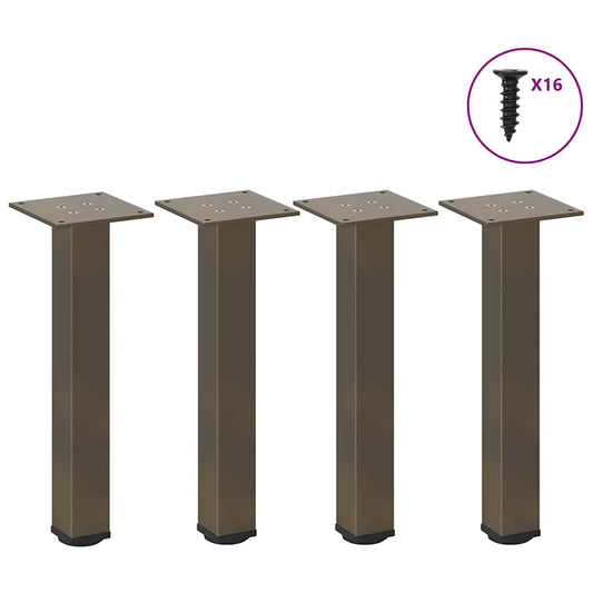 Gambe per Tavolino 4 pz Acciaio Naturale 30-32 cm Acciaio - homemem39