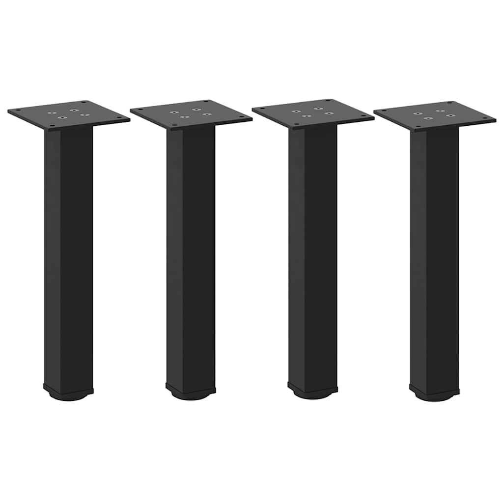 Gambe per Tavolino da Caffè 4 pz Nere 42-44 cm Acciaio