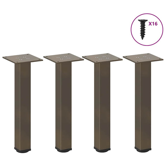 Gambe per Tavolino 4 pz Acciaio Naturale 42-44 cm in Acciaio - homemem39