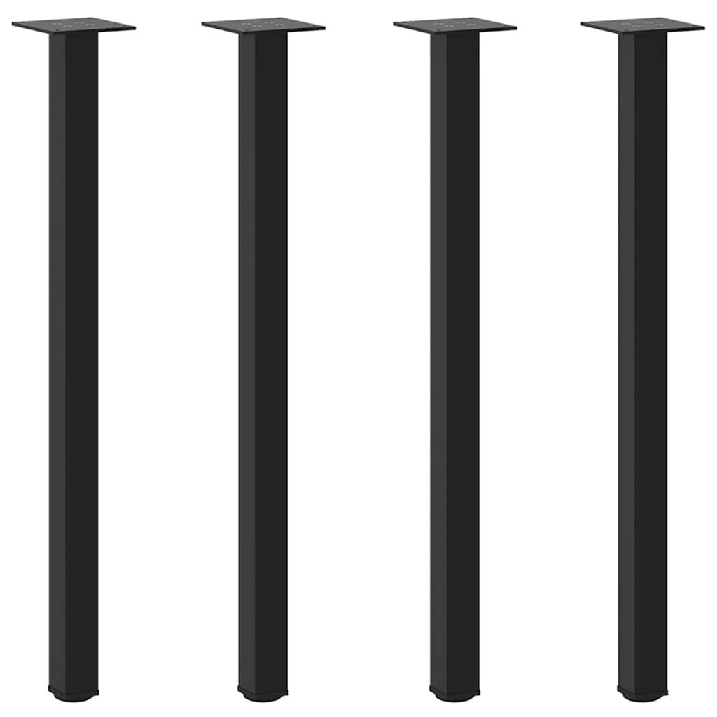 Gambe per Tavolino 4 pz Nero 72-74 cm in Acciaio - homemem39