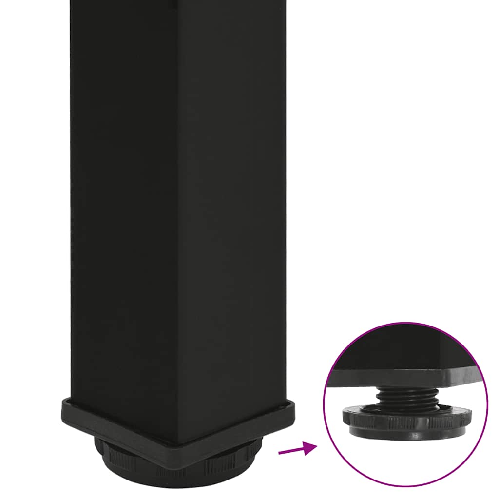 Gambe per Tavolino 4 pz Nero 72-74 cm in Acciaio - homemem39