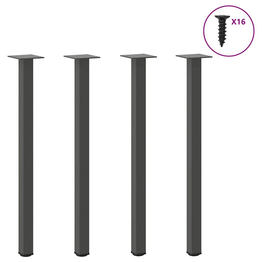 Gambe per Tavolino 4 pz Antracite 72-74 cm in Acciaio - homemem39
