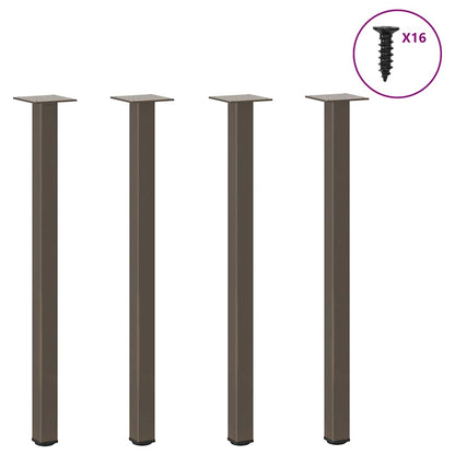 Gambe per Tavolino 4 pz Acciaio Naturale 72-74 cm in Acciaio - homemem39