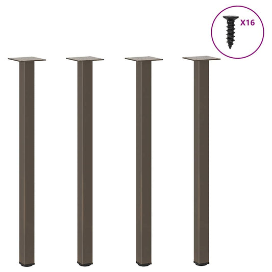 Gambe per Tavolino 4 pz Acciaio Naturale 72-74 cm in Acciaio - homemem39