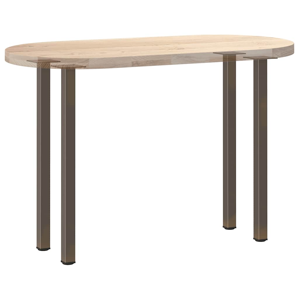 Gambe per tavolo consolle 4 pz in acciaio naturale 72-74 cm