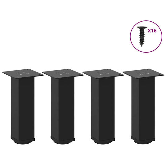 Gambe per Tavolino 4 pz Nero 30-32 cm Acciaio - homemem39