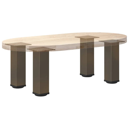 Gambe per Tavolino da Caffè 4 pz Acciaio Naturale 30-32 cm