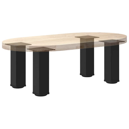Gambe per Tavolino da Caffè 4 pz Nere 42-44 cm Acciaio