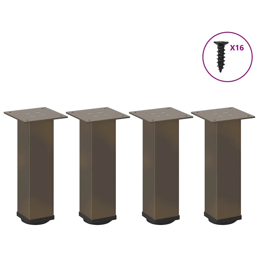 Gambe per Tavolino 4 pz Acciaio Naturale 42-44 cm in Acciaio - homemem39