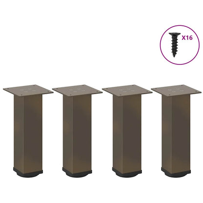 Gambe per Tavolino 4 pz Acciaio Naturale 42-44 cm in Acciaio - homemem39
