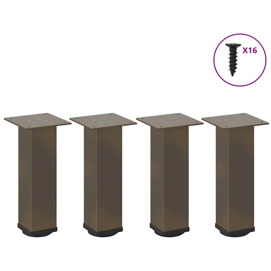 Gambe per Tavolino 4 pz Acciaio Naturale 42-44 cm in Acciaio - homemem39