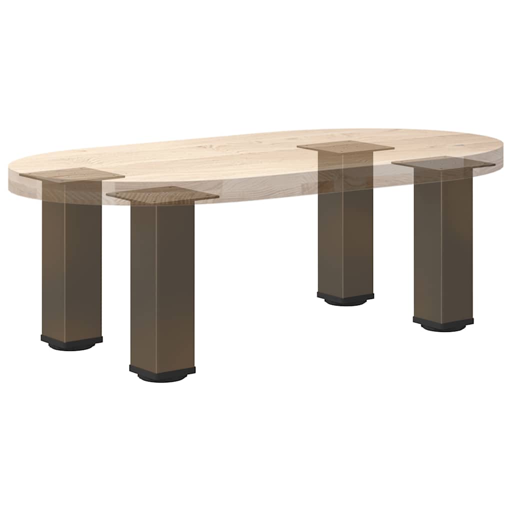Gambe per Tavolino 4 pz Acciaio Naturale 42-44 cm in Acciaio - homemem39
