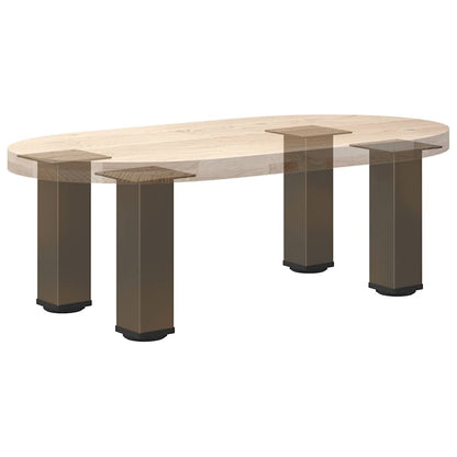 Gambe per Tavolino 4 pz Acciaio Naturale 42-44 cm in Acciaio - homemem39